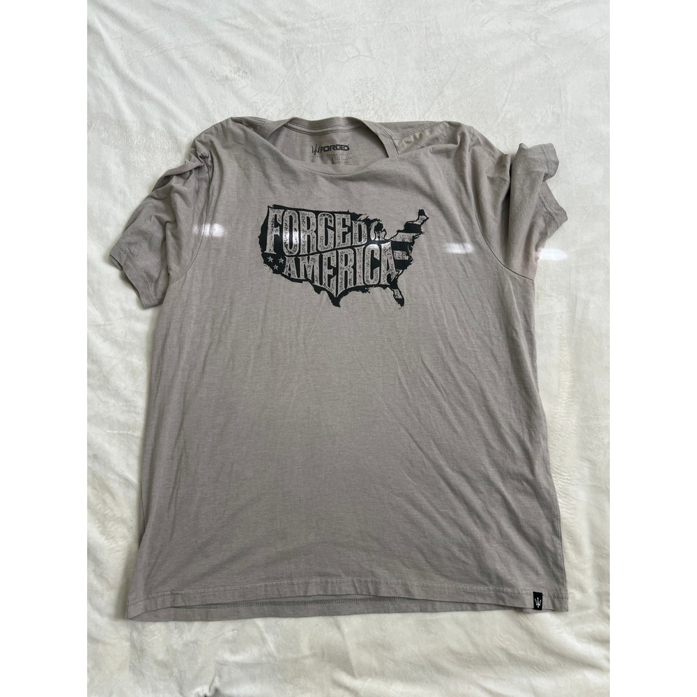 Forged Clothing Mens 3XL Forged In America Graphic T-Shirt Tan Gray Short Sleeve